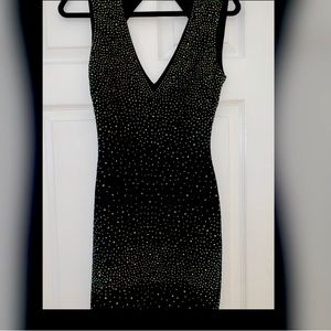 Gold label black studded dress